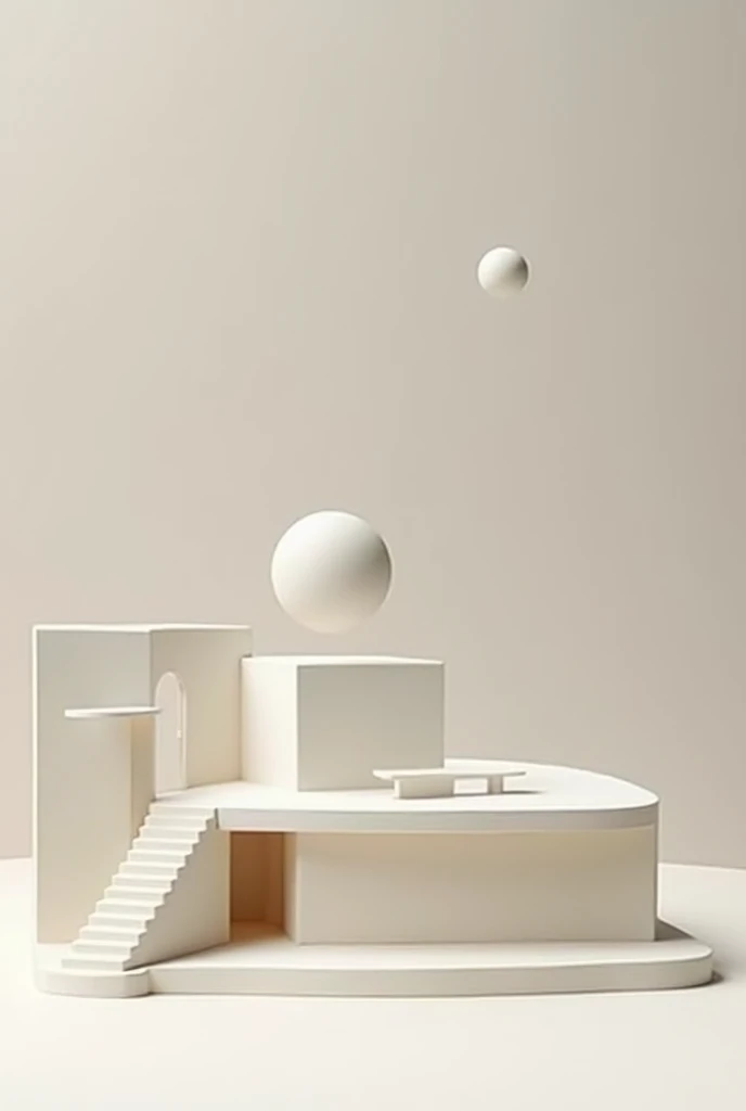 Very easy and small architectural model that represents space and minimalism 