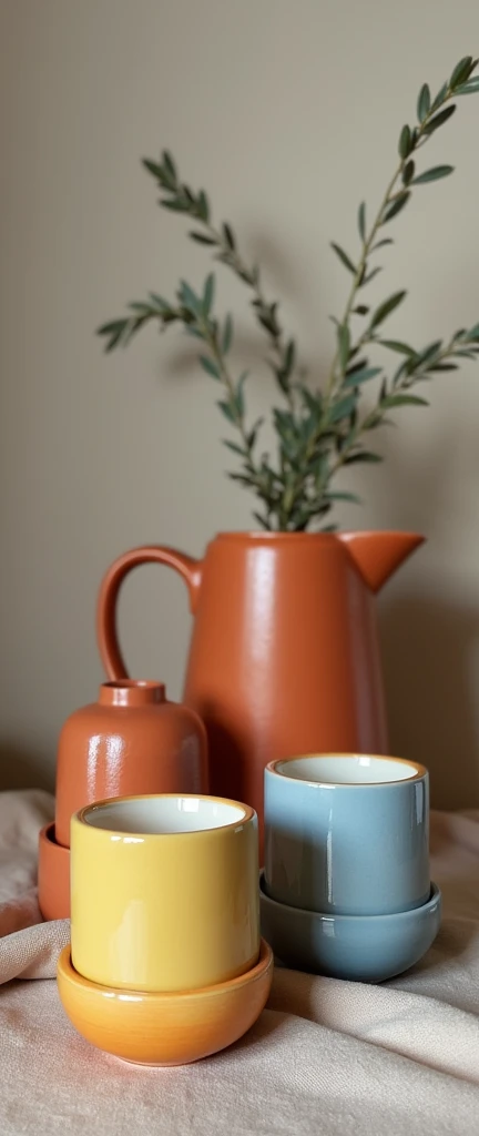 different colors ceramic pottery