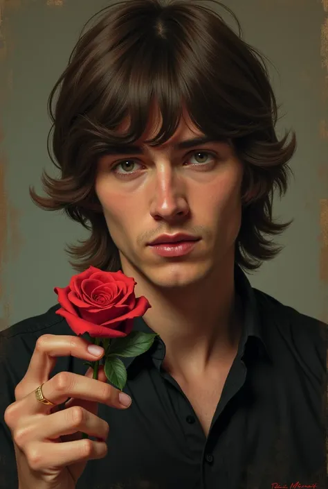 George Harrison of 1965 with a rose