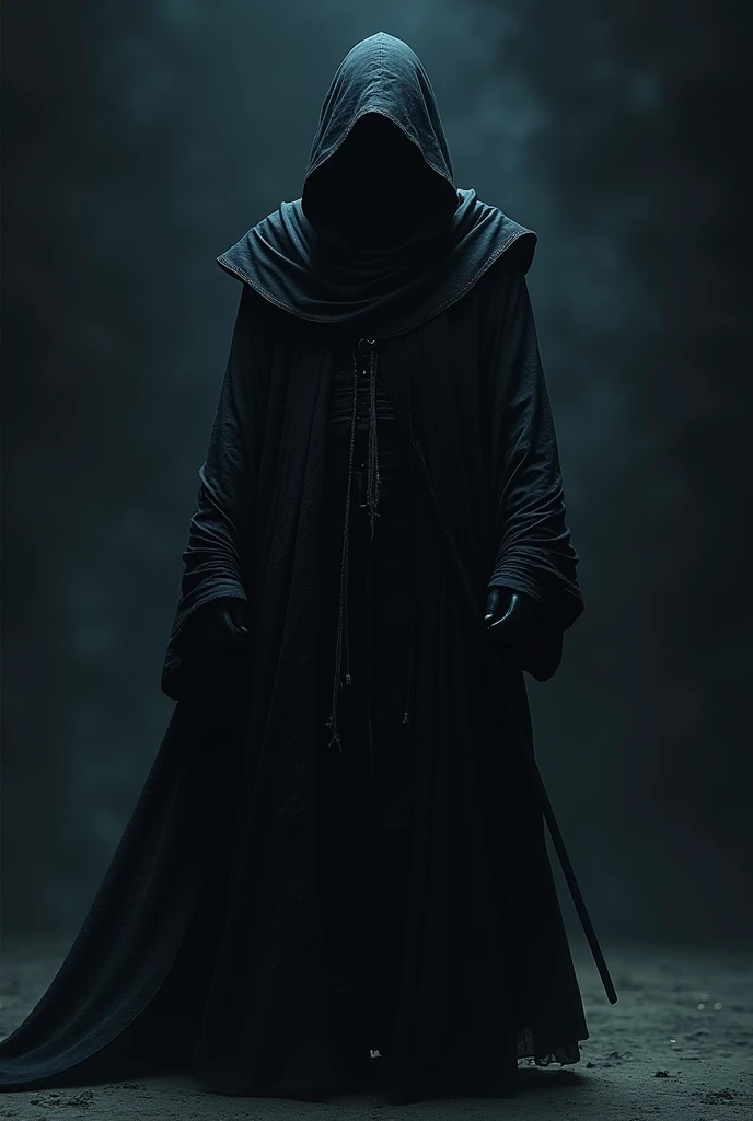 I want a unique and flawless costume for a shadow assassin who creates his own shadow weapons