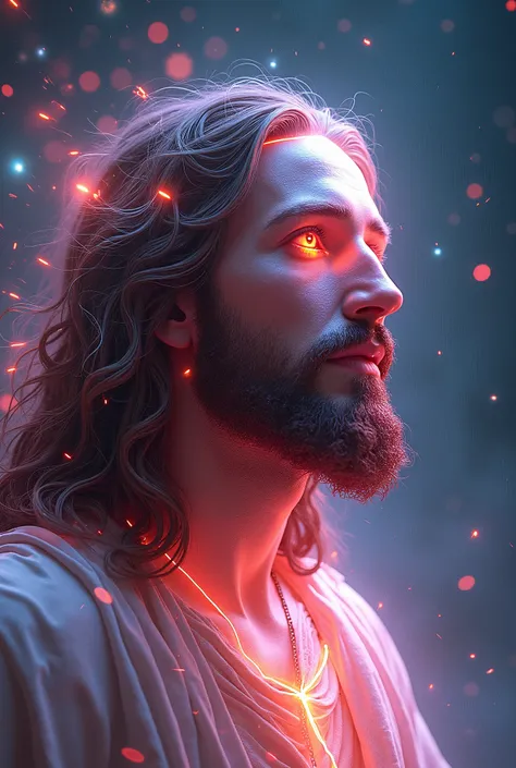 jesus, worship, blessed, church, surreal, digitl art, brain waves, flow of information, cultural transmission, subconscious, abstract pattern, psychedelic, neon colors, glitch art, cyber punk, cinematic lighting, hyper detailled, 8k, photorrealistic, Volum...