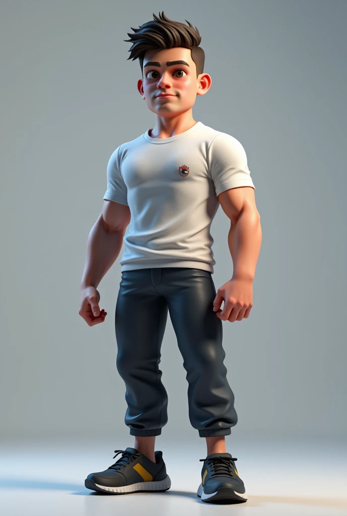 ESports player pose in t shirt 3D model man

