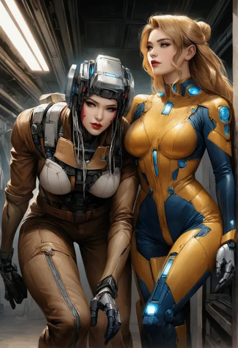 Realistic representation of advanced cybernetic suits, Gambit and Jubilee in Marvel Comics