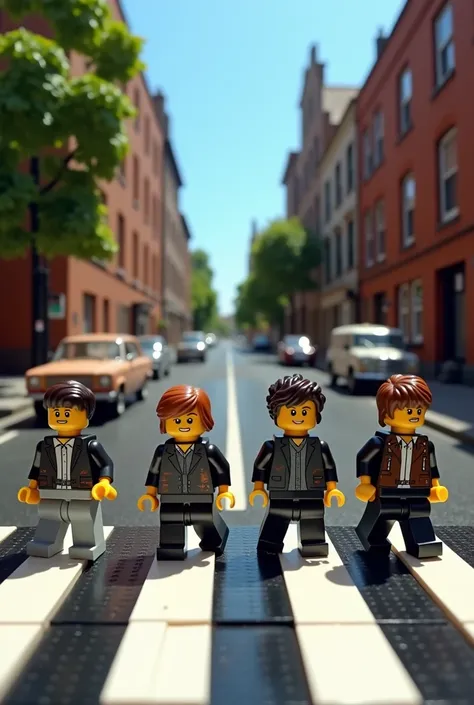 The Beatles Crossing the Road album in LEGO style