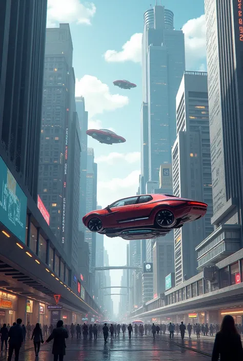 futuristic cities with flying cars