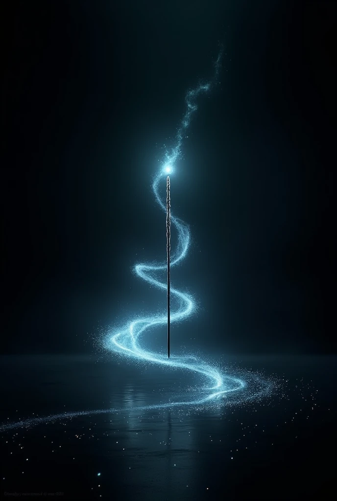 only magic wand effect trail, black background, cinematic lighting,