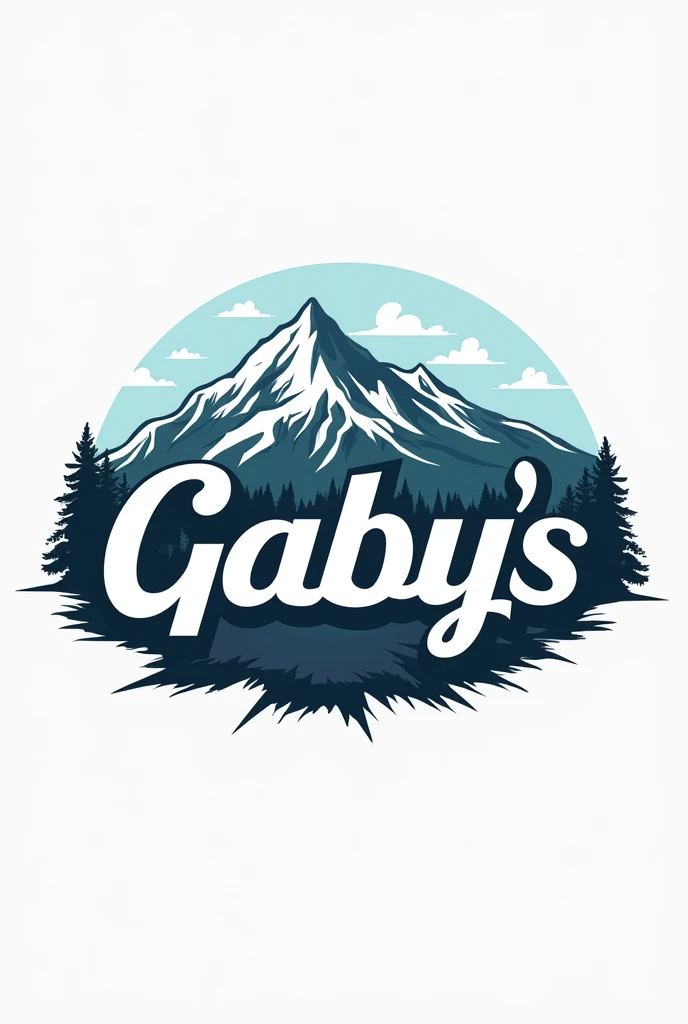 Logo exactly the word Gaby&#39;s with mountains