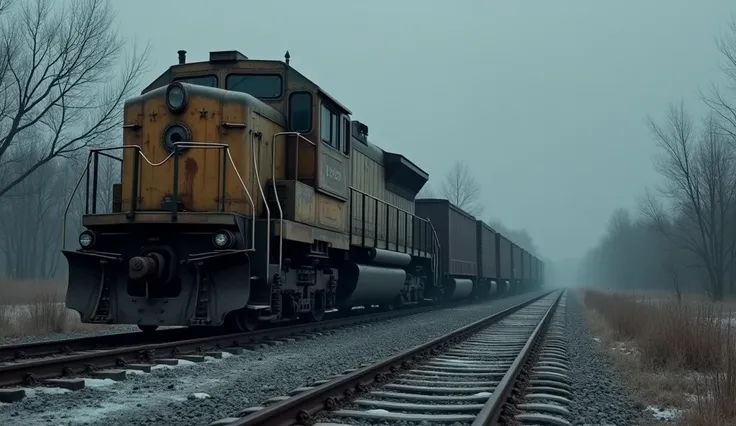 To symbolize this story, I suggest a picture of an old freight train on an abandoned track, with a dark winter landscape in the background. This image would evoke the atmosphere of mixed despair and hope that permeates the narrative..


