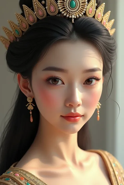 A Asian beautiful Thai traditional with Thai crown