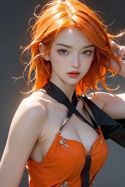 Killian_Inger,figure,1 girl,(orange_hair:1.1),The most beautiful form of chaos,Barbaric design,(mandarin orange:0.6),