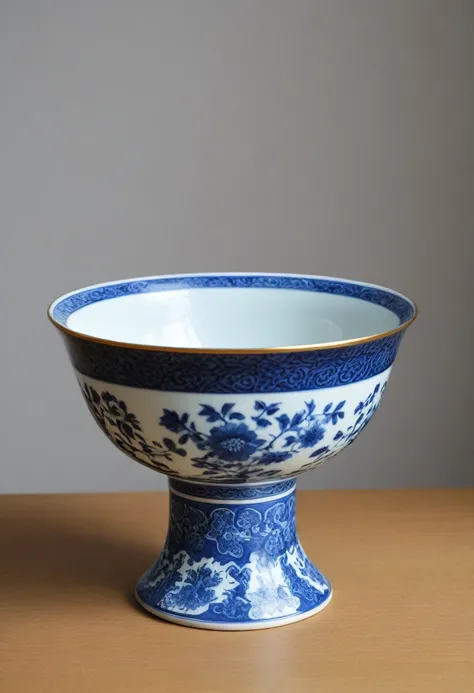 painting, Describing a display stand，A broken blue and white bowl is placed on top, 青花porcelain, Bowl, Close-up，Angel, Still Life Inspired by the Works of Jan de Vrij, tumblr, Cloisonne, feng zhu, Jinjin, mingchen shen, kan liu, Blue and White, Xue Han, 釉面...