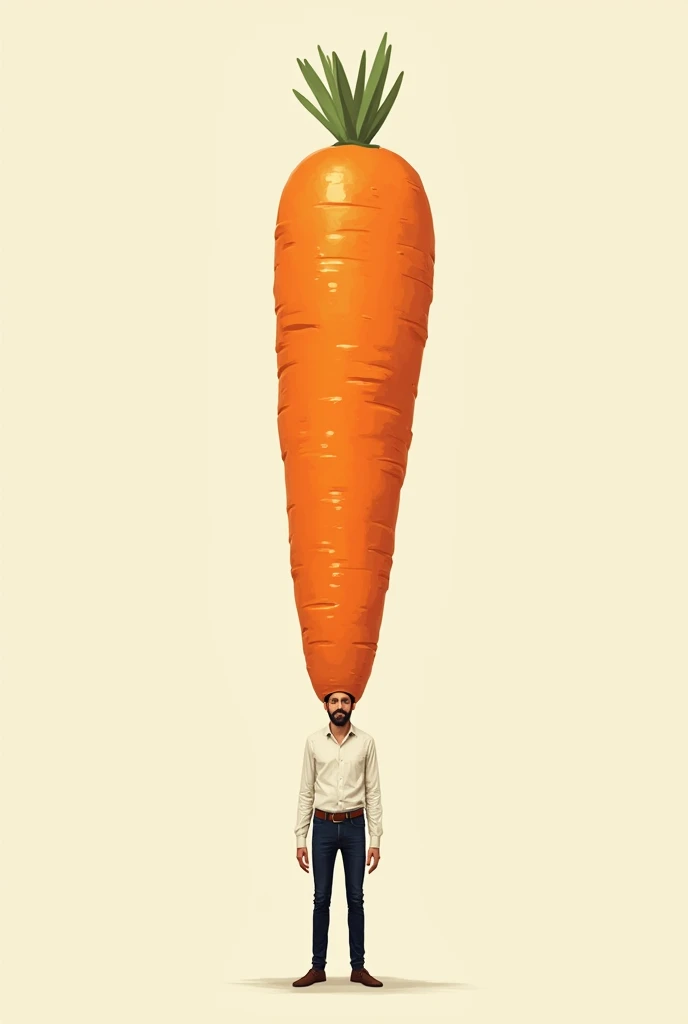 A man smile with a carrot head #abstract #minimal #art