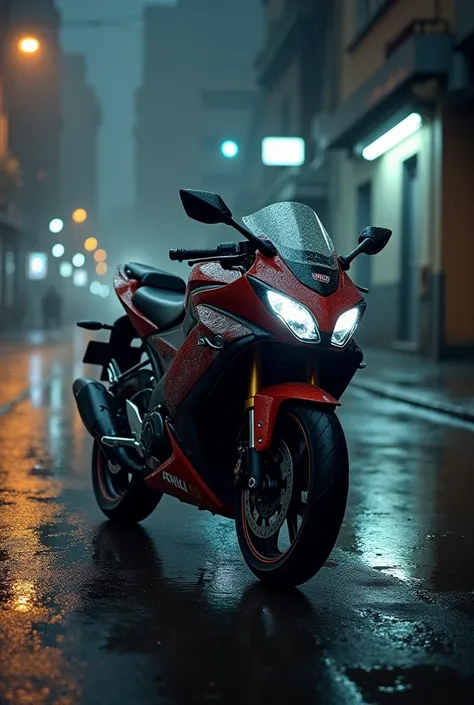 Aprilia sr 125 in night rainy