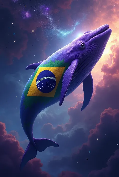 Brazil flag, purple whale, Wally 52, universe