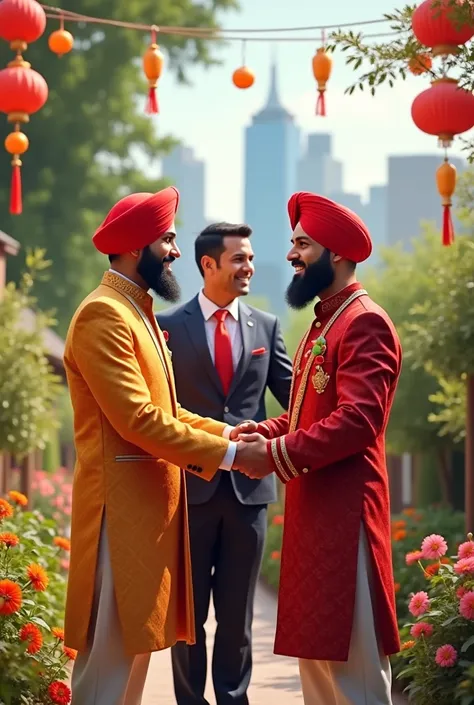 Punjabi married gay couple with Canadian gay couple