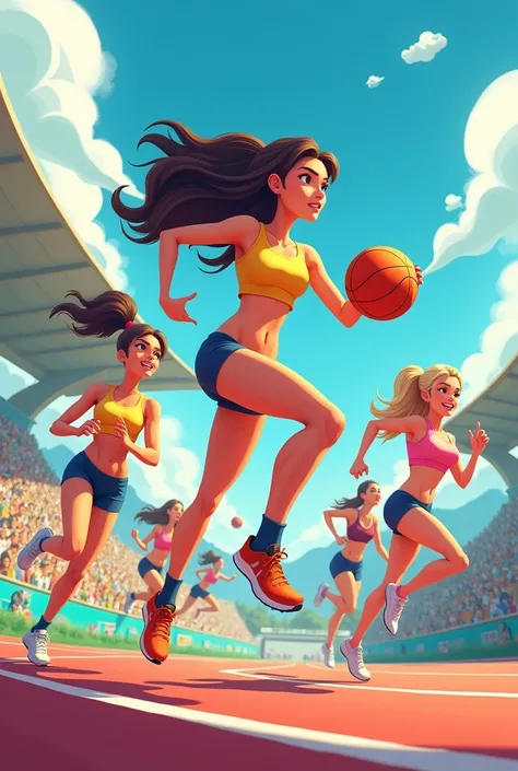 Animated athlete girls 