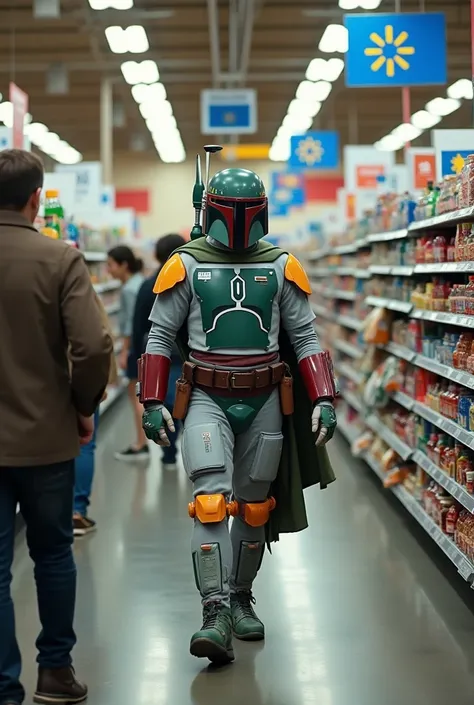 Boba Fett shopping at Walmart、Star Wars、movie、Mandaean、