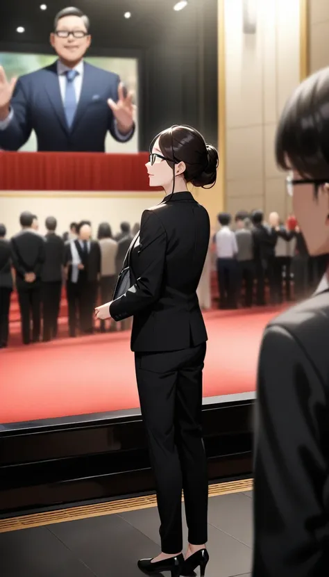 woman、manager、suit、Glasses、pumps、Watching the audience、High resolution、beautiful photo