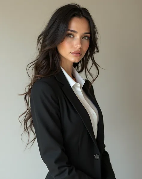 This beautiful teacher wore a simple and elegant white shirt with a pair of black slim trousers, showing her tall figure and graceful curves. Her long hair was shawl, slightly curly, and gave off a faint fragrance. Her facial features are delicate, her eye...