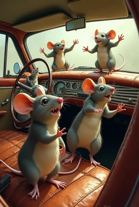 Rats vibing in car