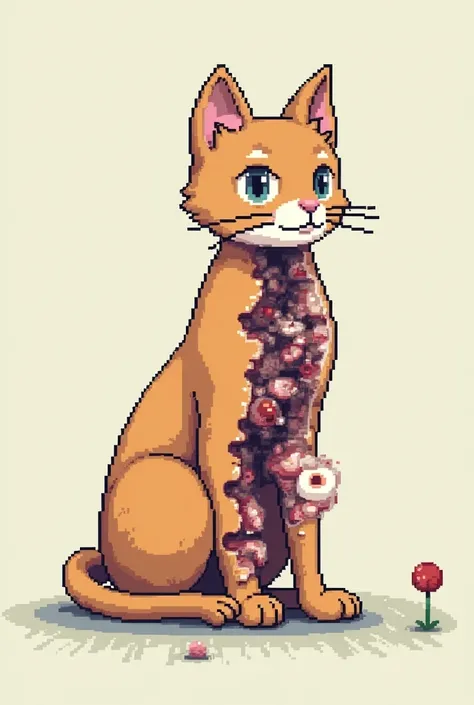 Cat pixel art dissect its part for animation 