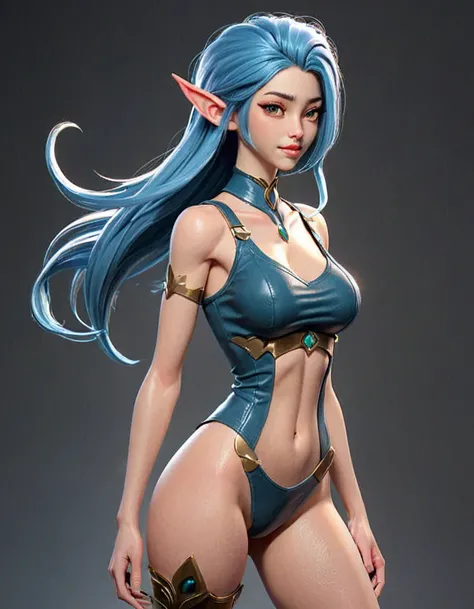 3DMM,Masterpiece,best quality,Elf Girls,Wear a tank top,shorts,monocle,3D fantasy art style,Bright colors,bizarre,Highly detailed,Expressive facial features,dynamic gesture,4K resolution,Masterpieceของอาร์โนลด์,  *smile
Elf Girls, masterpiece,A tall, airy ...