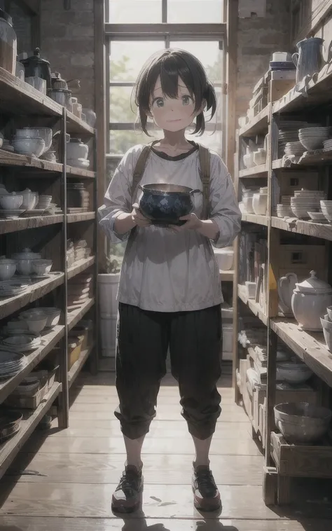 "An elderly potter stands before a massive kiln, tears of joy in their eyes as they carefully remove a masterpiece tea bowl. The bowl seems to hold the essence of a lifetimes work."
theme：The culmination of a lifetime