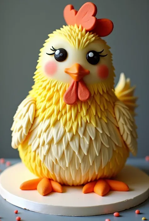 Chicken shaped birthday cake 
