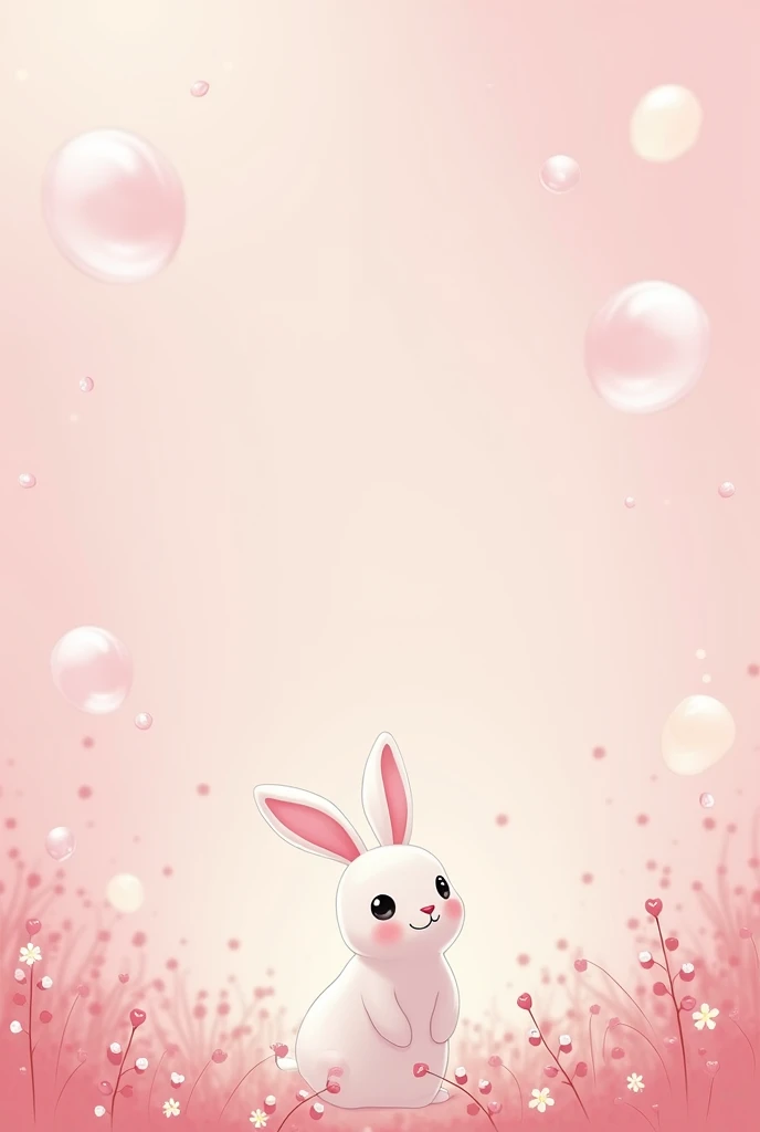 create pink bubble background enchance to soft background blur effect and todo list fureture below background as white rabbit vector