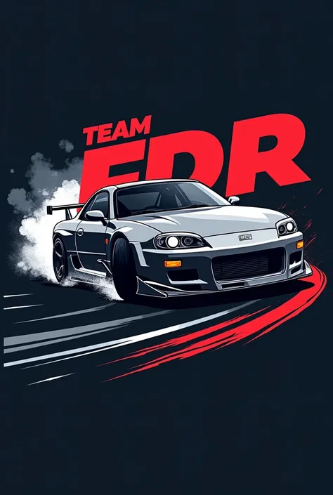 Create a logo for a competitive drift racing team called Team FDR