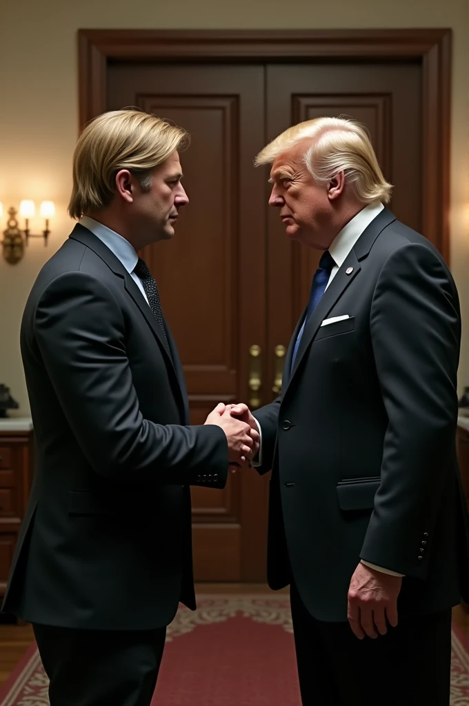 Leon Kennedy shaking hands with Donald Trump