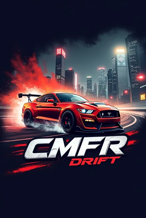 Create a logo for a competitive drift racing community called CMFR Drift