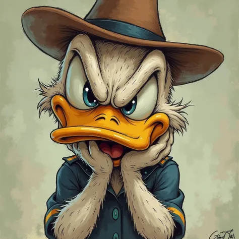 Donald Duck looking angry 