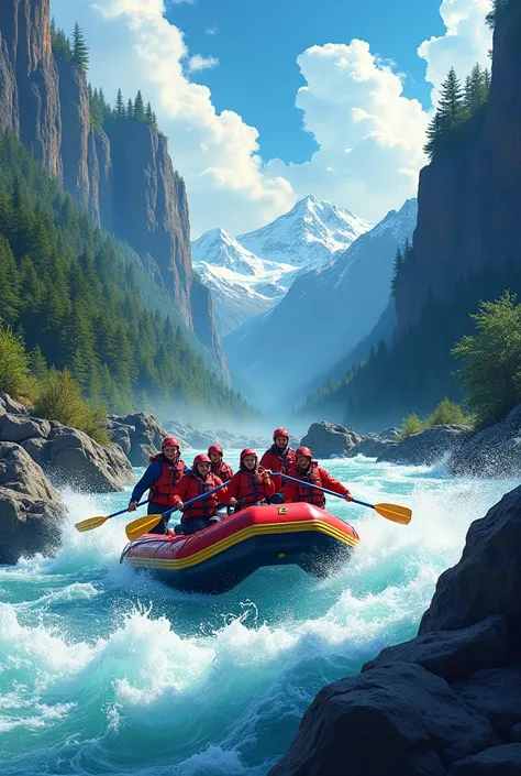 Landscape Poster with a rafting theme