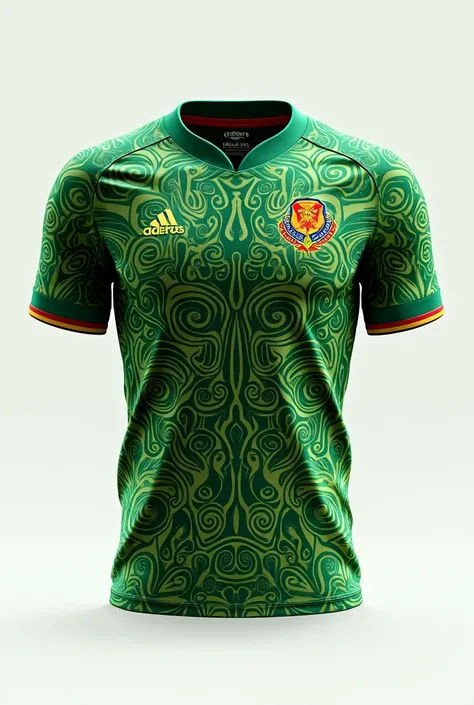 Make a football jersey using alpona, dont use any texts or logo, only jersey, no human, from front, green