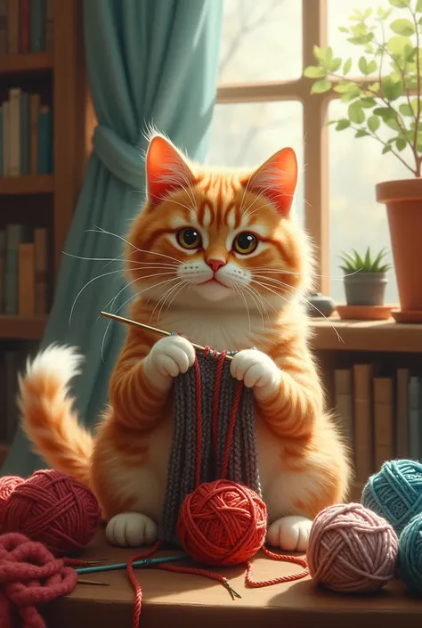 A cat that knits