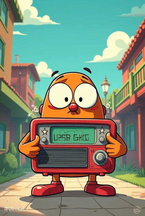 Draw a radio character in The Amazing World of Gumballs artstyle