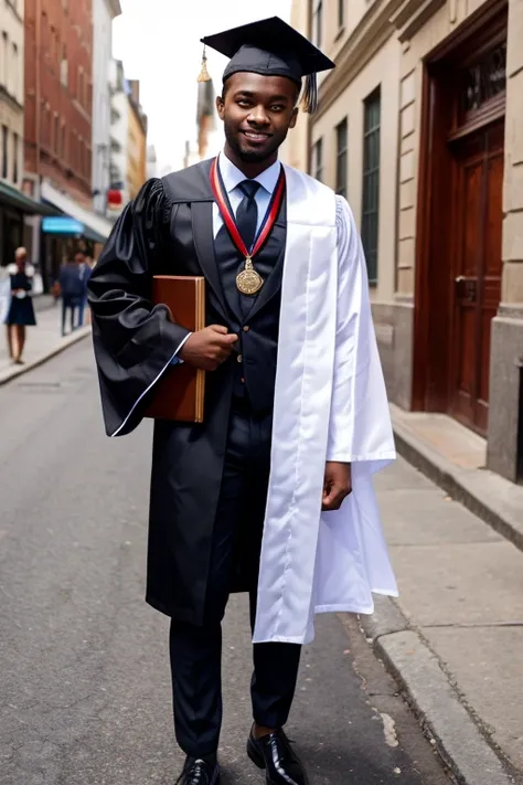 Black man in graduation outfit 