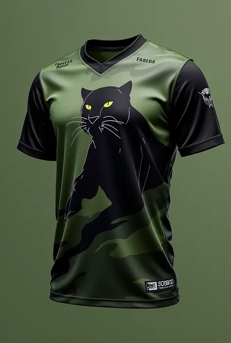 green fatigue black panther jersey layout front and back