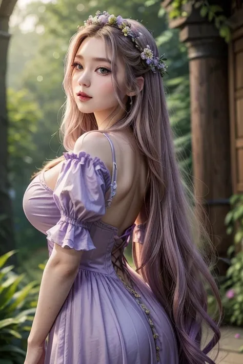 Big Tits,Big Ass,

Rapunzel (rapunzel)

	• Costumes: The purple long dress is symbolic。Her hairstyle features floral accents.、Wear flowers in your long hair。
	• Makeup: Lavender eyeshadow and pink lipstick、Gives a gentle and feminine impression。