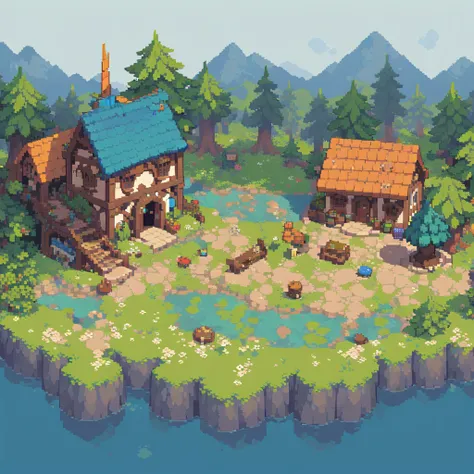 Cartoon style grass， stardew valley, 电子game静止, games, Pixel Town, 角色扮演game风格, Detailed pixel art, game,  Concept pixel art, High quality pixel art, 