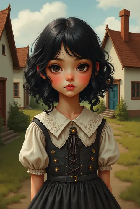 Mary is  girl who lives in Victorian era small village.. she has small black eyes big lips and wavy black hair.. she is short but cute.. and she is so moody