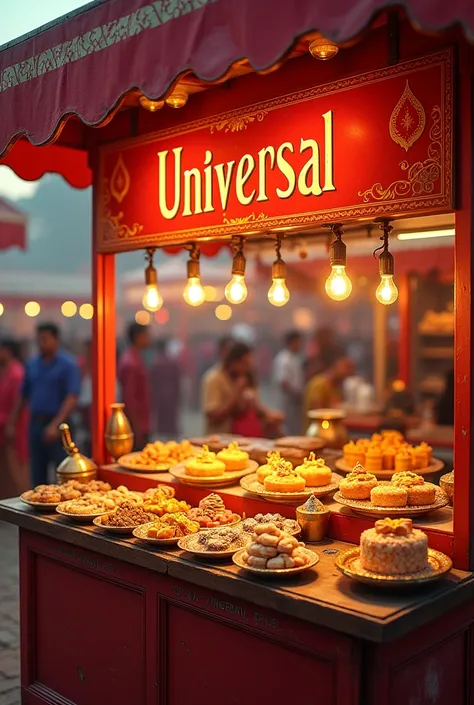 Advertisement for Sweet Stall , Diwali , Shop name UNIVERSAL 
