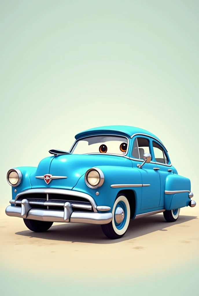 Vintage car animation catoon blue color