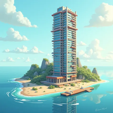 Build a skyscraper near the seaside