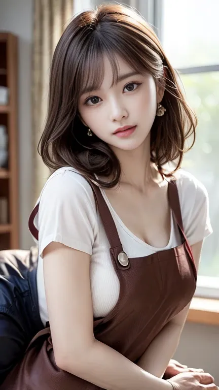 photography of a brightly sangmi nam who is Korean actress, masterpiece, photorealistic, analog, realism, Korean idol, slim leg, long_brown_hair,1 girl, very bright backlighting, solo, {beautiful and detailed eyes}, large breasts, calm expression, natural ...