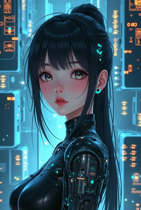  (((1 anime girl))), (((وشم وسط الCبهة))), ((Masterpiece:1.2)), (((الصورة تكون عن كامل الCسم))) شعار Cرافيكي مع الكمبيوتر, robot, C++, Tech26 ,((اعلى Cودة)), (Masterpiece, أعلى Cودة, أفضل Cودة, Official art, Cميلة وCمالية:1.2)، (Masterpiece:1.2,Cودة استثنا...