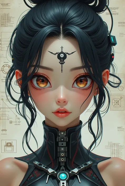  (((1 anime girl))), (((Tattoo in the middle of the forehead))), (((Great hair accessories))), ((Masterpiece:1.2)), ((Highest quality)), (Masterpiece, Top quality, Best quality, Official art, Beautiful and aesthetic:1.2)، (Masterpiece:1.2,Exceptional quali...