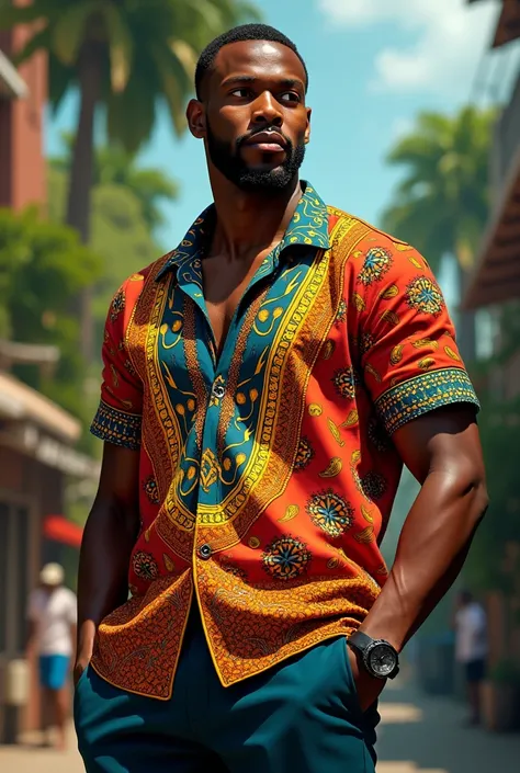 African print top for men