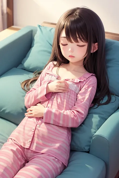 Sleepy girl, In pajamas, Flat Chest